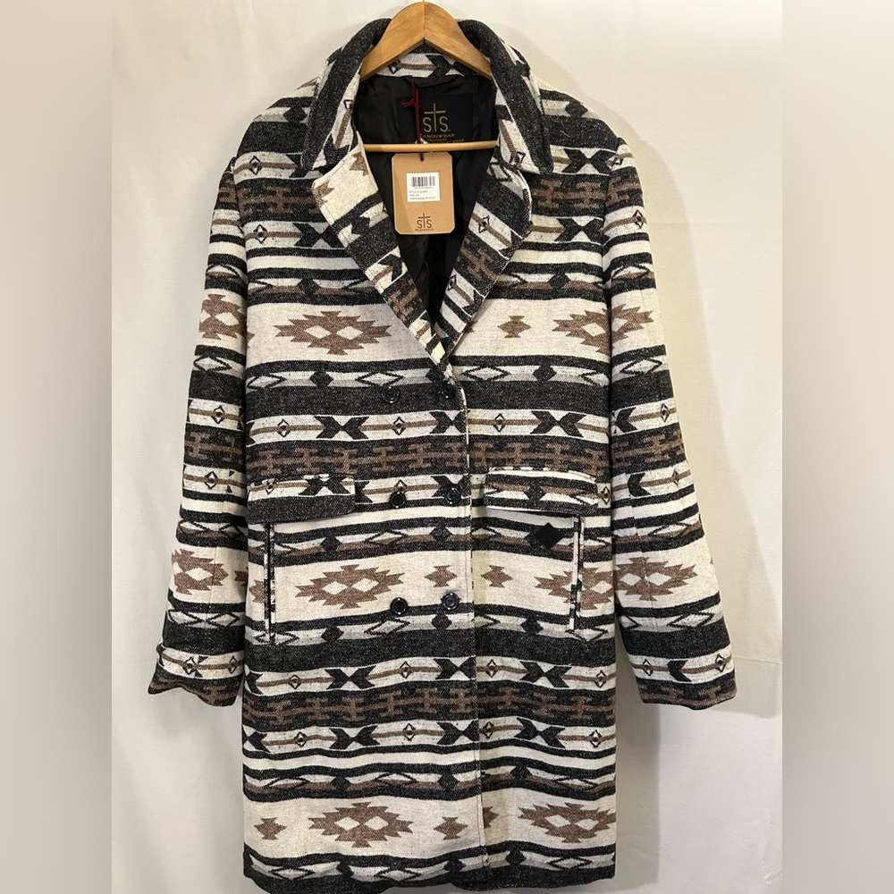 STS Ranchwear Pine Bluff Aztec Jacket w/Removable Faux Fur Collar Size 2XL - Picture 3 of 11